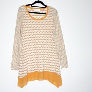 Patrizia Luca Milano Knit Geometric Y2K Retro Tunic Top Women's Size Small